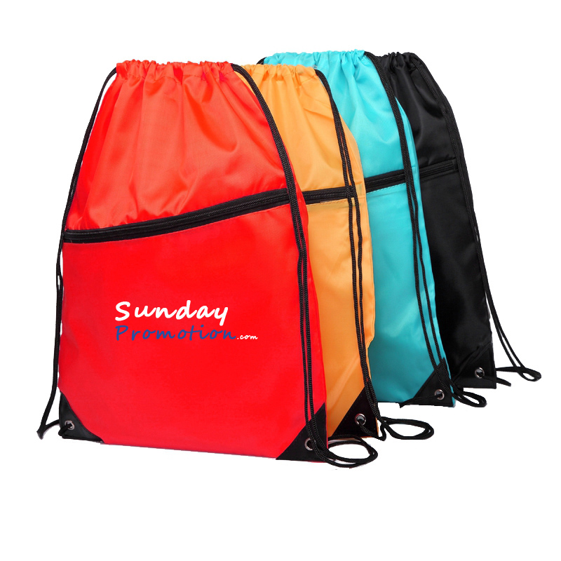 Best Custom Drawstring Backpack Cheap Print Sports Bags 210D